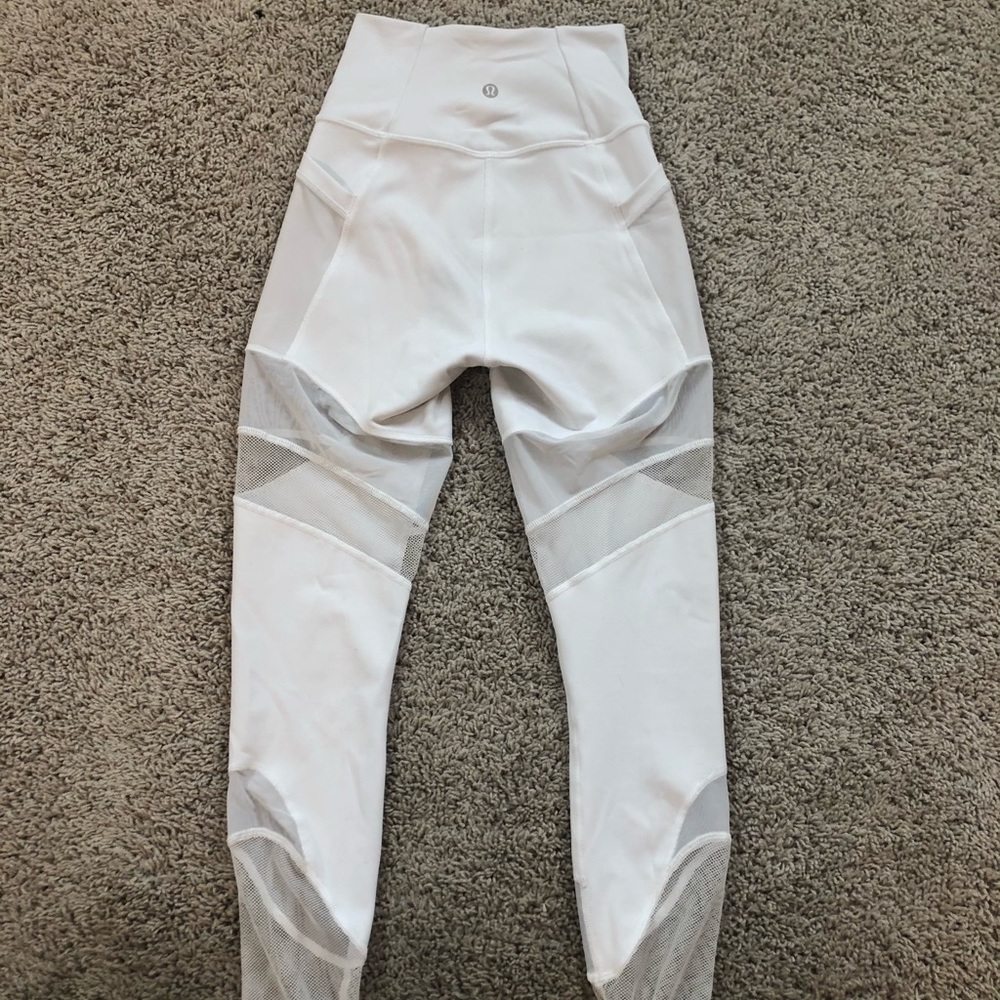 Lululemon white mesh leggings